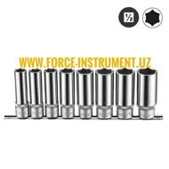 Набор головок шестигранных Force 1/2", 77 мм, 8 PC