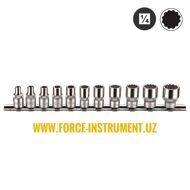 Набор головок Force 1/4" 12-гр. дюймовые на планке 11 PC