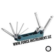 Набор складных шестигранных ключей с шаром Force 7 PC